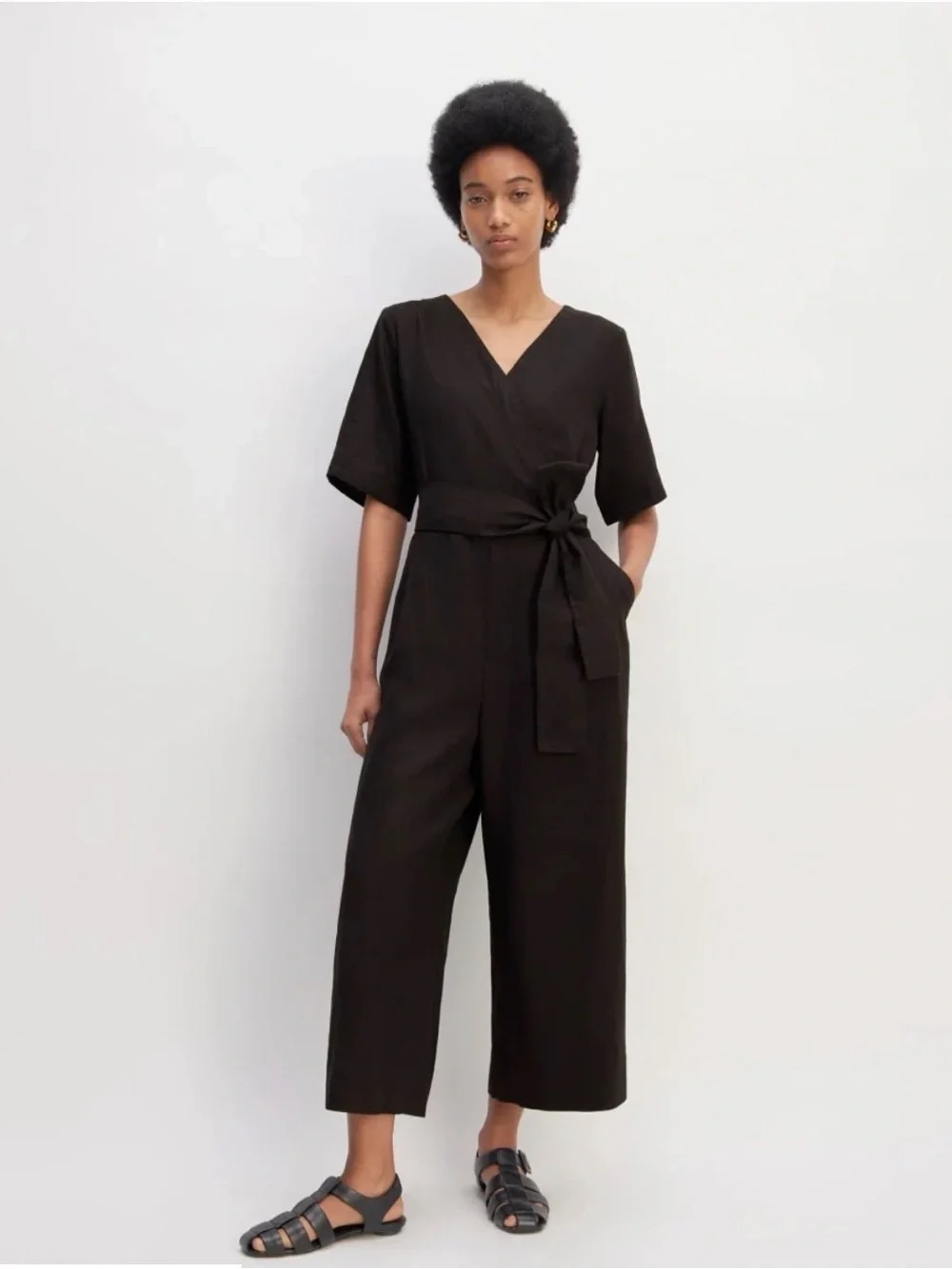 Everlane Wrap Jumpsuit in Linen